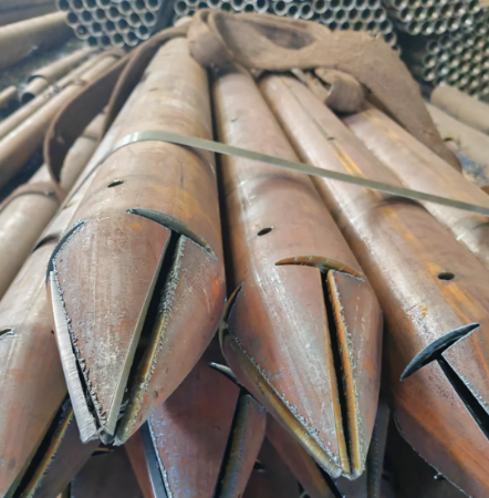 防城港出尖打孔加工无缝注浆钢花管注浆管厂家